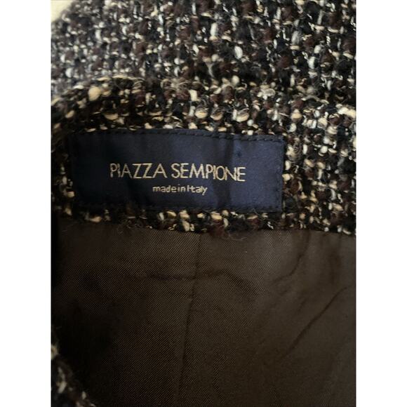 Piazza Sempione Pencil Skirt Tweed Straight Lined Knee Length Brown 42 S - Picture 8 of 8